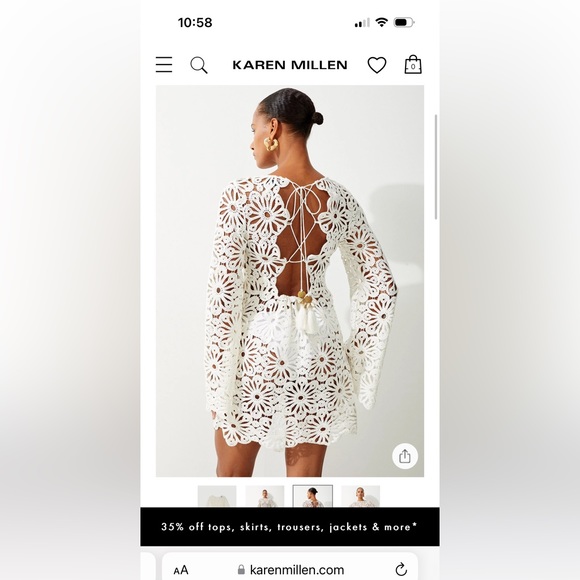 Karen Millen crochet beach mini dress - Picture 1 of 2